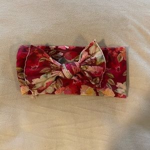 ❌SOLD ON CP❌Burgundy Floral Baby Bling Bow